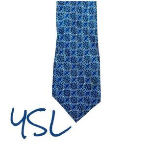 Hand Made YSL Silk, Blue  Tie.